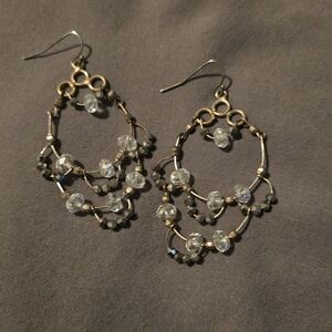 Elegant Gold and Silver Dangle Earrings